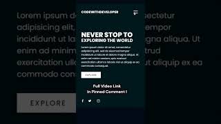 Travel Landing Page using HTML , CSS & Javascript || #shorts #html #css #javascript