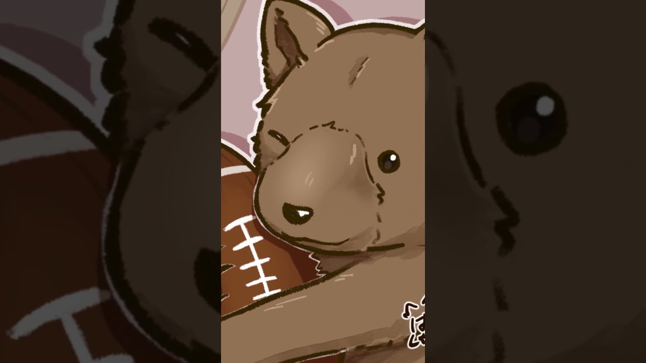 【skebイラストメイキング】クマとラグビー