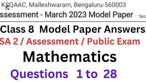 Class 8 Model Paper Answers 2023 Mathematics | English medium | SA2 Exam | @DhanusTalk