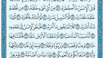 سورة عبس مكتوبة بصوت الشيخ ماهر المعيقلي (بدون اعلانات)