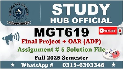 mgt619 final project management Assignment 5 solution fall 2025 #mgt619 #project