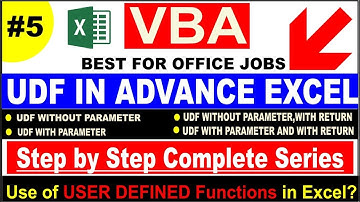 #14 User Defined Functions in EXCEL VBA || UDF in VBA - Excel || Functions in VBA-Excel Tutorial
