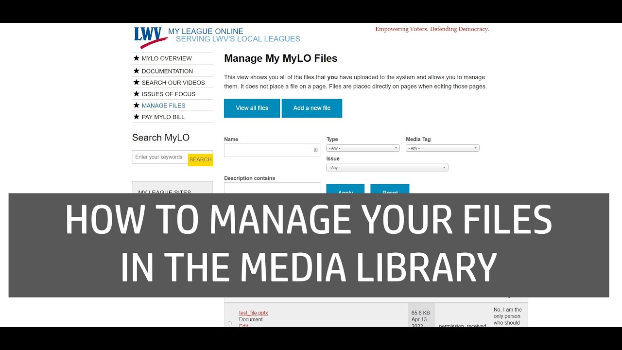 How to manage your files in the Media Library - YouTube