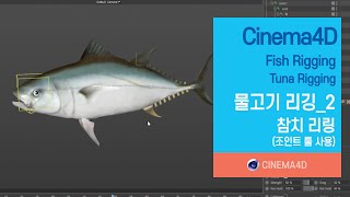 Cinema4D tutorial 142강] 초간단 물고기 리깅 / 물고기리깅_2 / 참치리깅 /  Tuna Rigging / Fish Rigging / Joint tool 사용