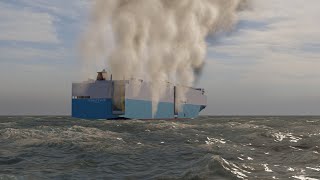 Cargo Ship Full Of Luxury Cars Caught On Fire And Sinks - Animation