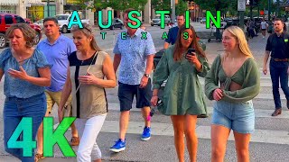 Austin Downtown Walk Part 2, Texas USA 4K - UHD