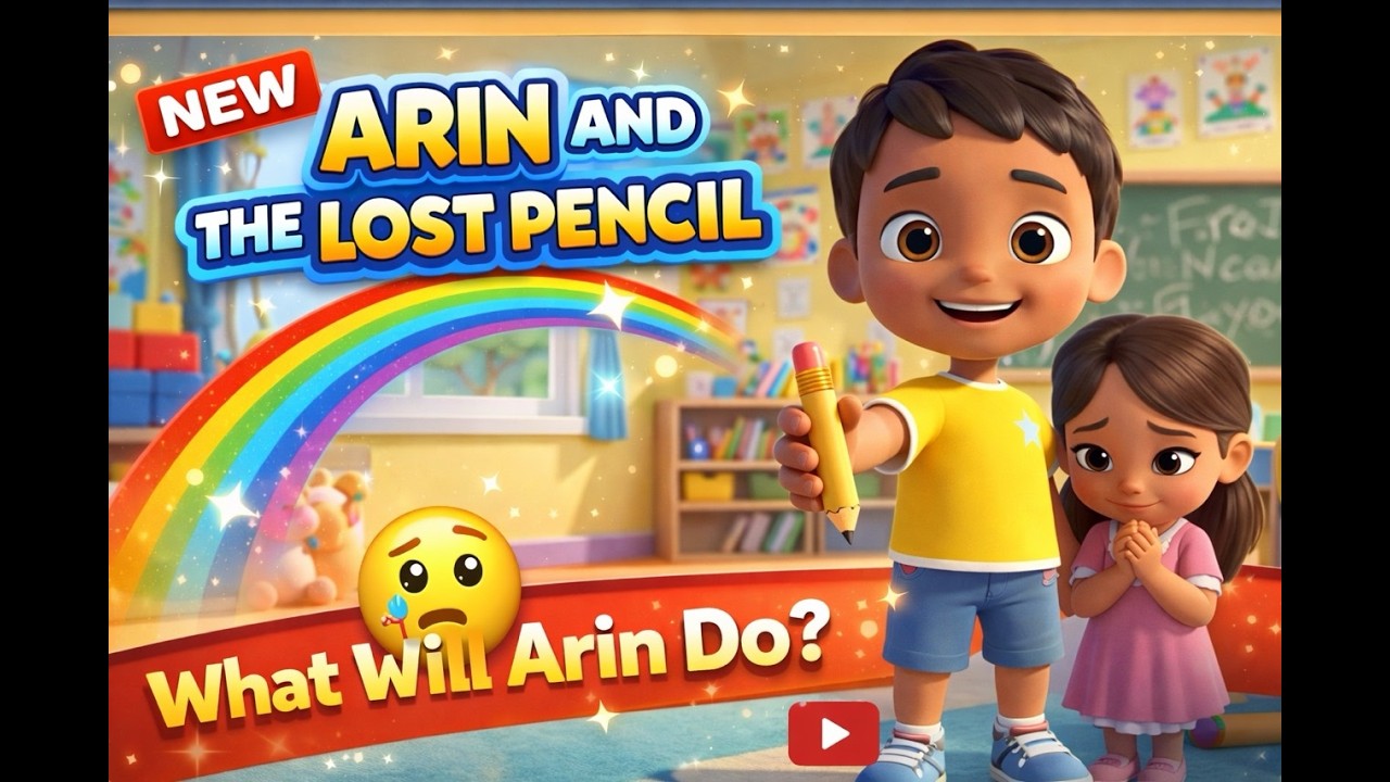 Arin and the Lost Pencil ✏️ | A Moral Story for Kids About Honesty 🌈