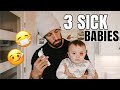 ALL 3 BABIES ARE VERY SICK! A Day in the Life with Sick Triplet Babies