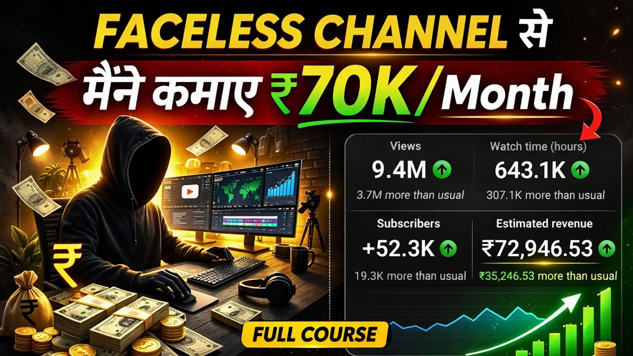 ⁣Best Faceless YouTube Channel Idea 2026 | Faceless AI YouTube Channel Full Course!