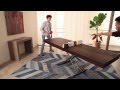 Newood transformable table by ozzio italia  tavolino trasformabile newood by ozzio italia