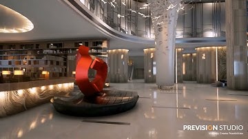 Lobby 3D Architectural Walkthrough Animation Rendering Prevision Studio