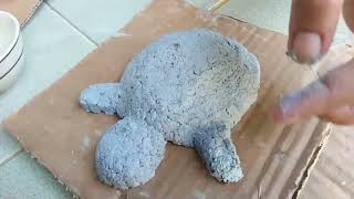 cara membuat kura-kura dari bubur kertas