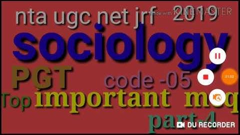 PGT 2019// sociology mock test 2019