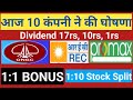 ONGC Ltd • REC Ltd • 10 Stocks declared high dividend bonus or stock split with Record Date