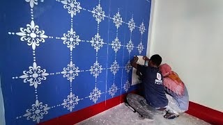 Wall Stencil Design | Metallic Paint | Premium XT| INDIGO Paints!! kalakaar Jhakash