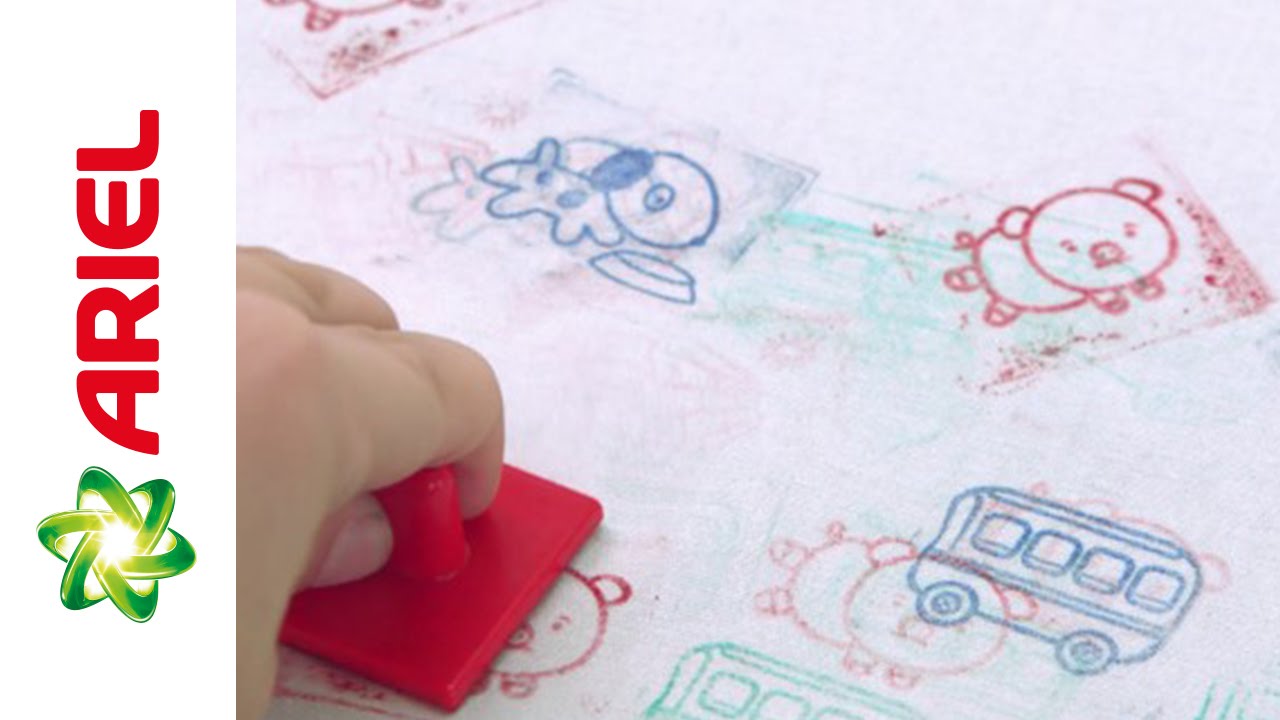 Inktvlekken verwijderen met Ariel vloeibaar wasmiddel - Ariel