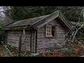 Off Grid Log Cabin Solo Winter Overnighter Camp - Snowstorm, Rain, Swedish Wilderness