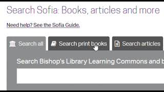 Searching for Print Books
