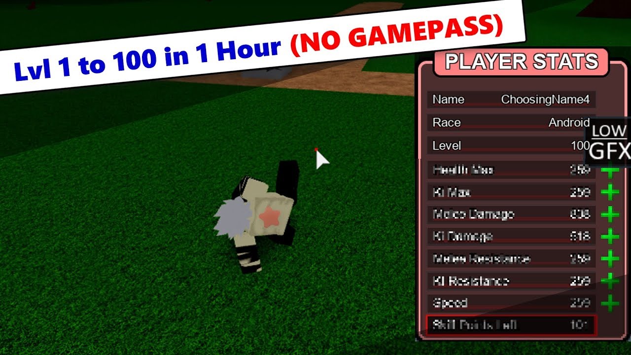 How To Lvl From 1 To 100 In 1 Hour No Gamepass Dbz Final Stand Youtube - roblox dragon ball final stand how to 100 200