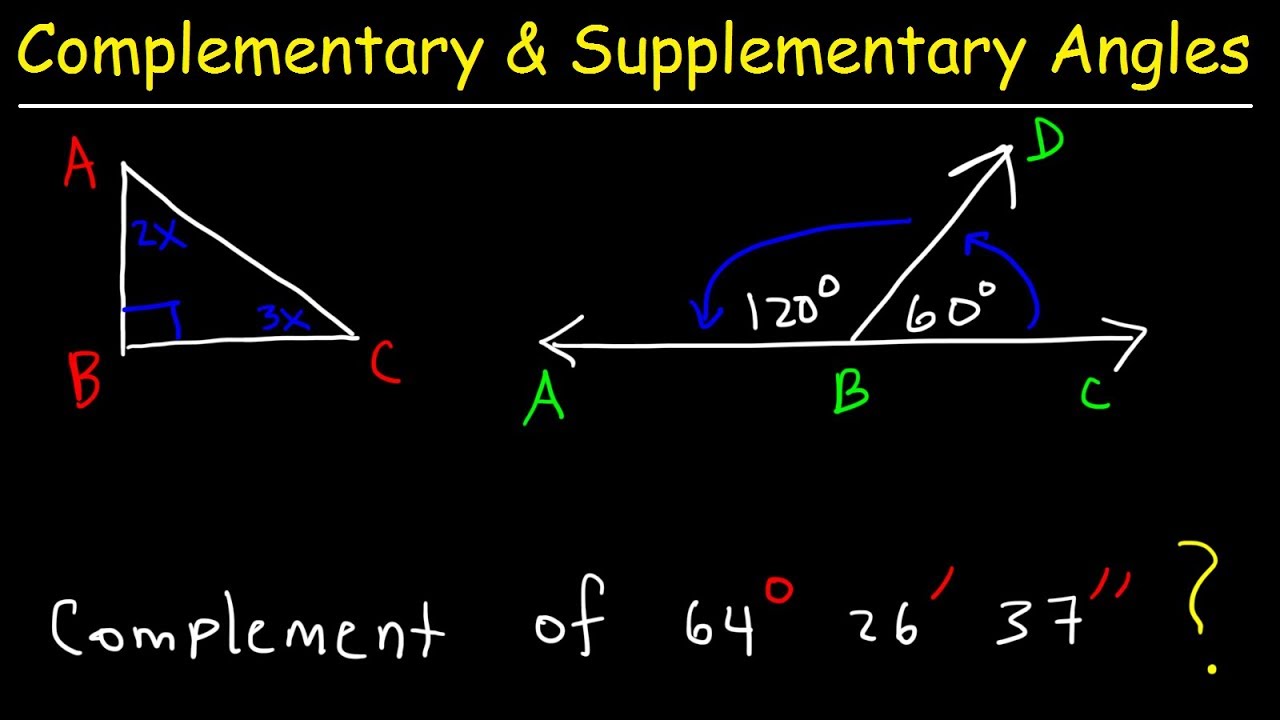 Complementary And Supplementary Angles YouTube
