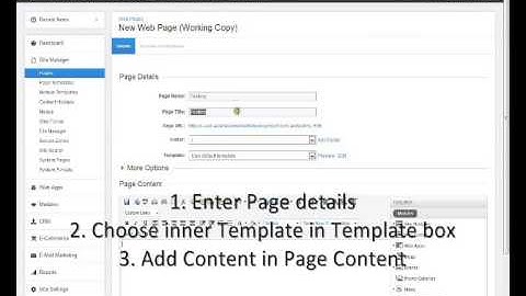How to Create a New Page on Business Catalyst