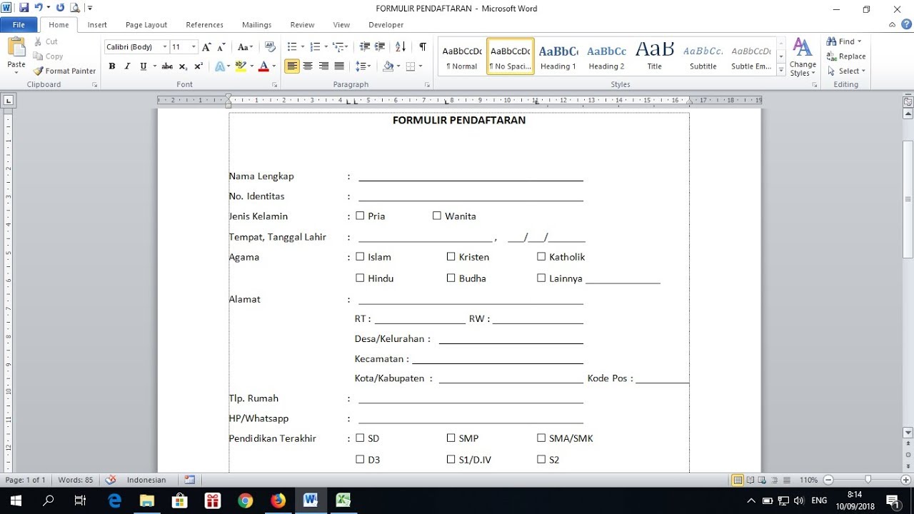 Cara Membuat Formulir Pendaftaran Online - Login pages Info