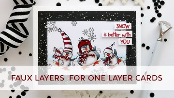 Faux Layers for One Layered Cards | Happy Feet Clear Stamp Set