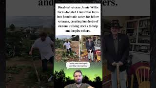 Veteran transforms donated Christmas trees into handmade canes for fellow soldiers 🎄🪄 #shorts