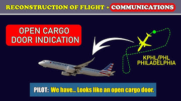 Emergency, OPEN cargo DOOR indication | American Airbus A321 | Philadelphia airport ATC