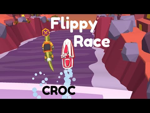 Flippy race CROC, Winning and racing the CROC, gameplay, free mobile game, arcade action gaming