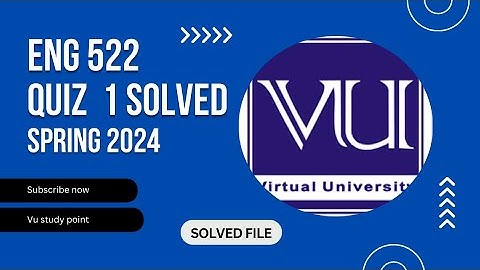 Eng522 quiz 1 solution spring 2024 quiz 1 #english