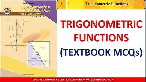 TRIGONOMETRIC FUNCTIONS TEXTBOOK MCQs l 12TH STD l MATHEMATICS l MHT-CET l IMPULSE BATCH l SAINI SIR