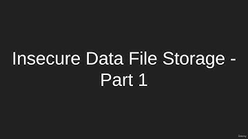 Insecure Data File Storage - Part 1