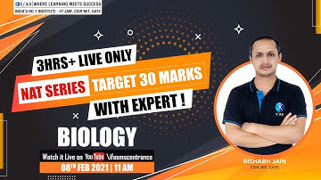 NAT SERIES FOR IIT JAM BT 2021 || TARGET 30 MARKS WITH EXPERTS : BIOLOGY