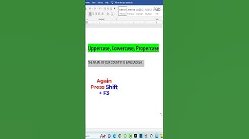 👉Tricks 2 : Uppercase, Lowercase, Proper case shortcut| #youtubeshorts #shorts