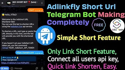 ✅️ Adlinkfly Url Shortener Telegram Bot Free | How To Create Url Shortener Telegram Bot For Free ‼️