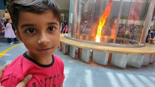 First time!! seeing a fire tornado at the Singapore science center with Hamza!!!