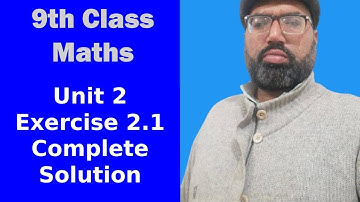 9th class Maths unit 2. #Exercise 2.1 complete solution # Yousuf Malik#