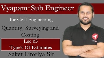 QSC | Estimation and Costing | SSC JE 2021| Vyapam SE | STATE AE 2021 | Lecture-03 |  Saket Sir