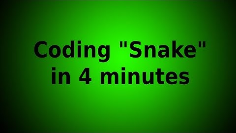 Coding "Snake" in 4 minutes speedrun in Unity