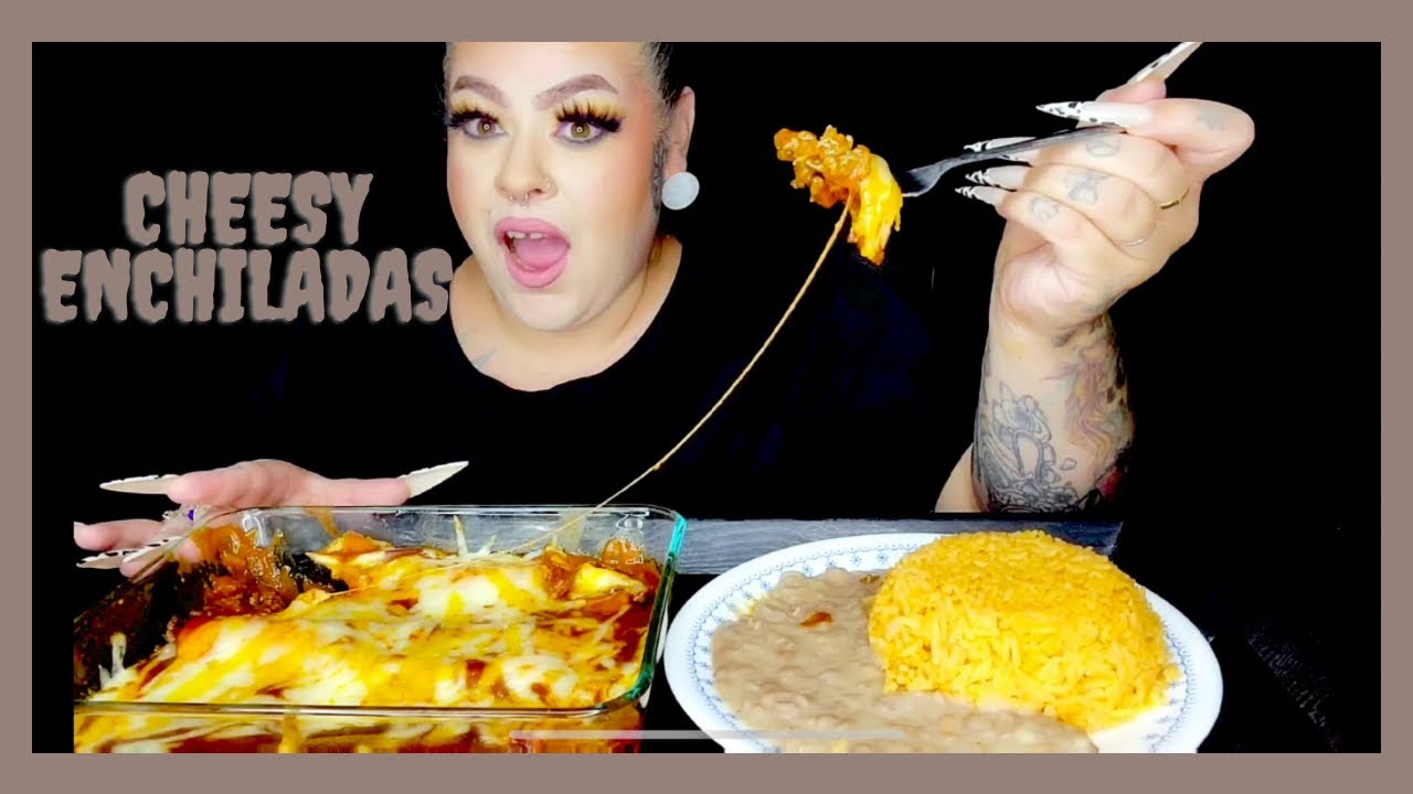 Cheesy Enchiladas + Rice & Beans Mukbang