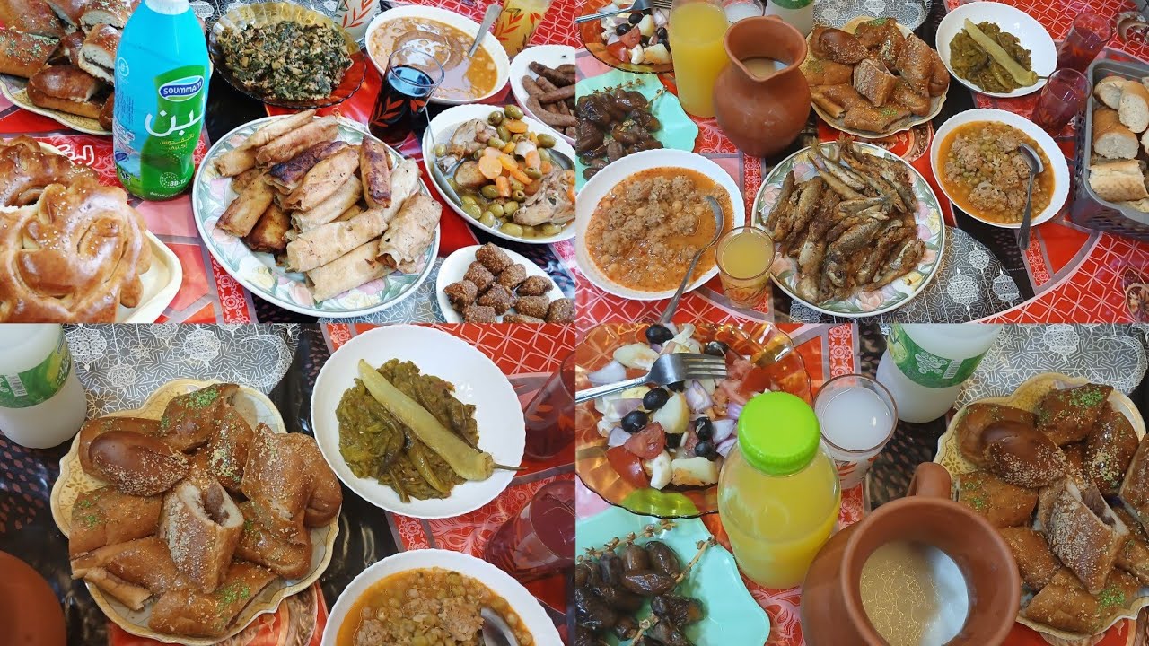 مائده رمضان تنوع الاطباق طاجين الزيتون 🍛 والبولاك 🫔 صحه فطوركم🌙