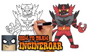 how to draw incineroar pokemon art tutorial