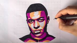 تعلم رسم كيليان امبابي ‎خطوة بخطوة ‏ / drawing Kylian Mbappe