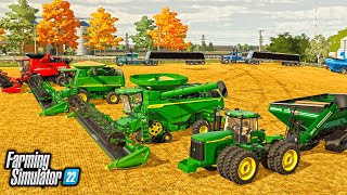 $1,000,000 SOYBEAN HARVEST! BIG TIME FARMERS! (RUNNING 3 COMBINES) | FARMING SIMULATOR 22 screenshot 3