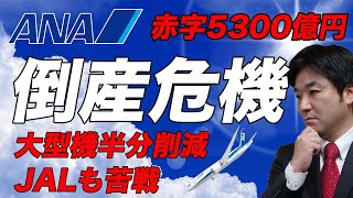 ANA、過去最大5300億円赤字！保有する大型機も半分削減！JALも苦戦中【株価,倒産,コロナ,劣後ローン,国際線】