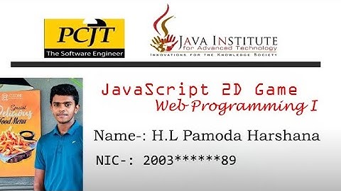 Javascript 2D Game Development | Web Programming 1| Java Institute