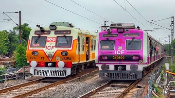 [10 in 1] Different model Colourful Indian EMU local trains action spotted at Chuchurah