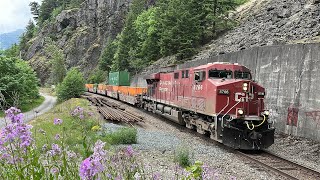 Along The Cliffs!! CPKC 112 (Intermodal Train) @ Yale BC Canada 15MAY25 CP ES44AC 8766 Leading