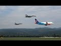 Siaf 2018 - Skupinový prielet MiG-29, L-39, M-171, UH-60, JAS-39